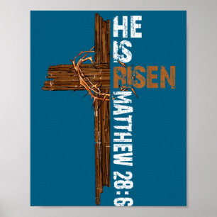 Poster Ele ressuscitou boho páscoa cristão jesus