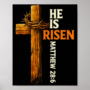 Poster Ele ressuscitou cruz jesus fé cristã religiosa