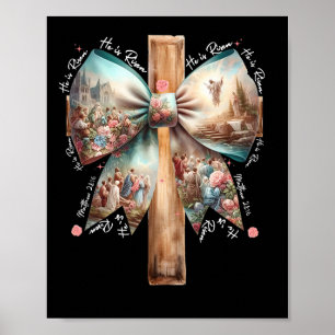 Poster Ele Ressuscitou Jesus Coquette Laço Páscoa Cruz Mu