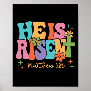 Poster Ele Ressuscitou Jesus Cristão Feliz Páscoa Criança
