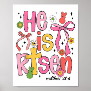 Poster Ele Ressuscitou Jesus Cristão Feliz Páscoa Criança
