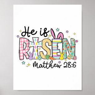 Poster Ele Ressuscitou Jesus Cristão Feliz Páscoa Mulhere