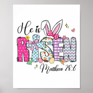Poster Ele Ressuscitou Jesus Cristão Feliz Páscoa Mulhere