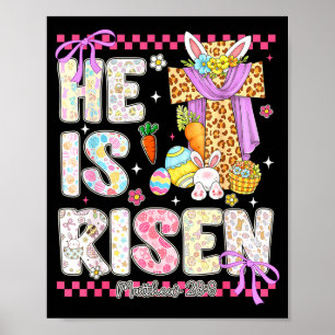 Poster Ele ressuscitou Jesus cristão feliz páscoa mulhere