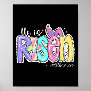 Poster Ele Ressuscitou Jesus Cristão Feliz Páscoa Mulhere