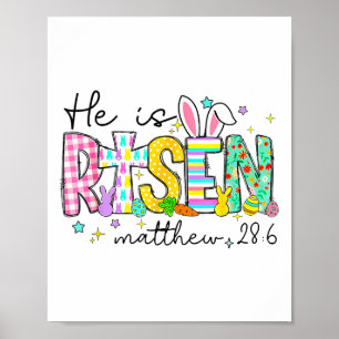 Poster Ele Ressuscitou Jesus Cristão Feliz Páscoa Mulhere