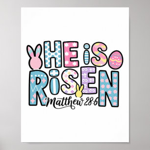 Poster Ele Ressuscitou Jesus Cristão Feliz Páscoa Mulhere