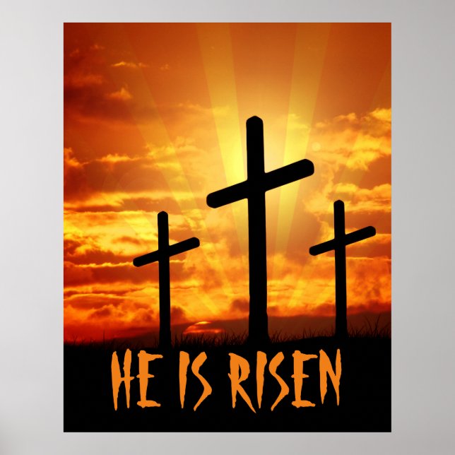 Poster Ele Ressuscitou Matthew 28:6 Páscoa  (Frente)