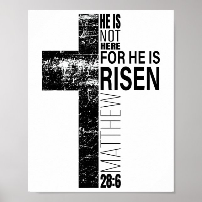 Poster Ele Ressuscitou Pai Cristão Páscoa Versículo Bíbli (Frente)