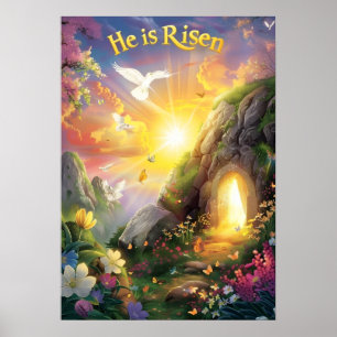 Poster Ele Ressuscitou — Ressurreição da Páscoa — Lucas 2