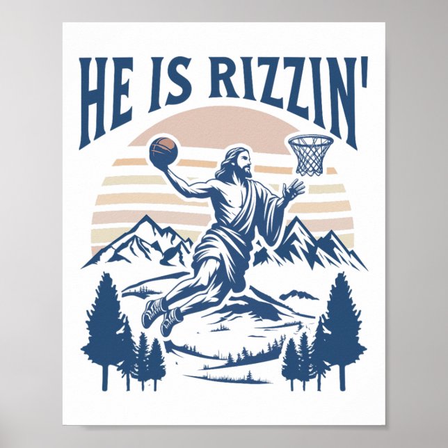 Poster Ele Ressuscitou Rizzin' Páscoa Jesus Fé Cristã B (Frente)