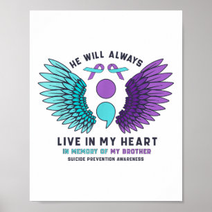 Poster Ele Sempre Viverá Na Minha Prevenção Ao Suicídio C