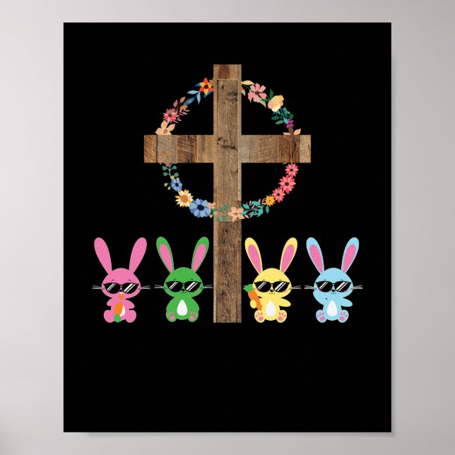 Poster Ele Vive Páscoa Felz pascoa Faith Cross (Frente)