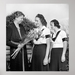 Poster Eleanor Roosevelt and Girls, 1938