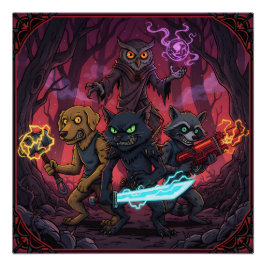 Pôster Electric Fantasy Animal Warrior Art