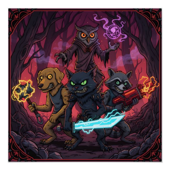 Pôster Electric Fantasy Animal Warrior Art (Frente)