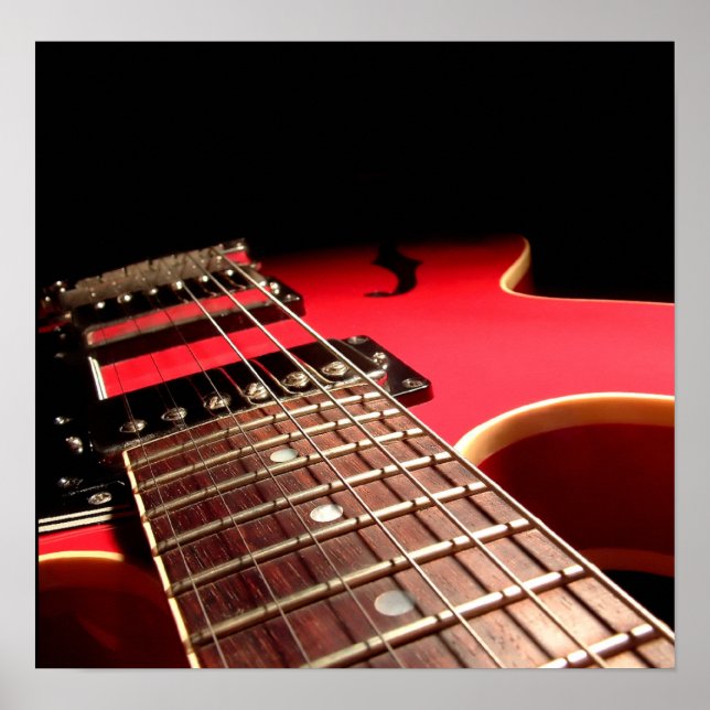 Pôster Electric Guitar Close Up - Original Red (Frente)