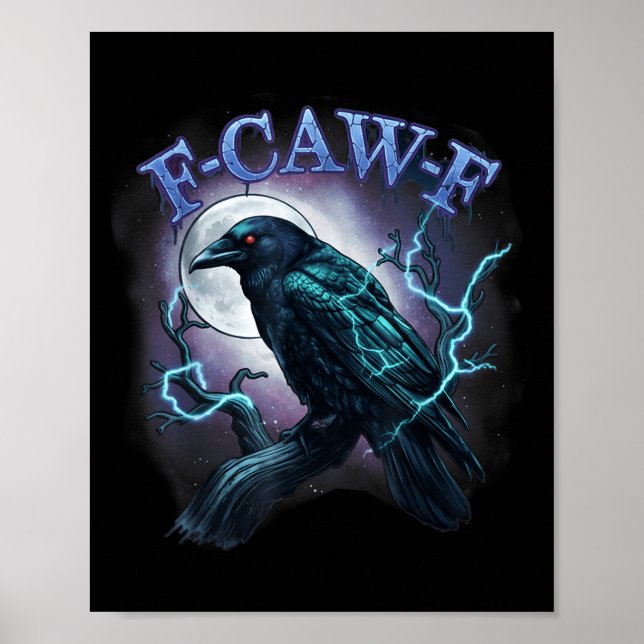 Poster Electric Raven F-caw-f Halloween Moon  (Frente)