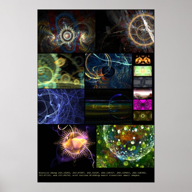 Pôster Electric Sheep + Milkdrop (Various #9) (Frente)