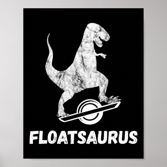 Poster Electric Skateboard Float T-rex Saurus One Wheel V (Frente)
