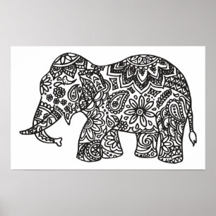 Pôster Elefante 2 do Doodle