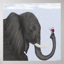 Elefante Adorável e Ladybug Bonito
