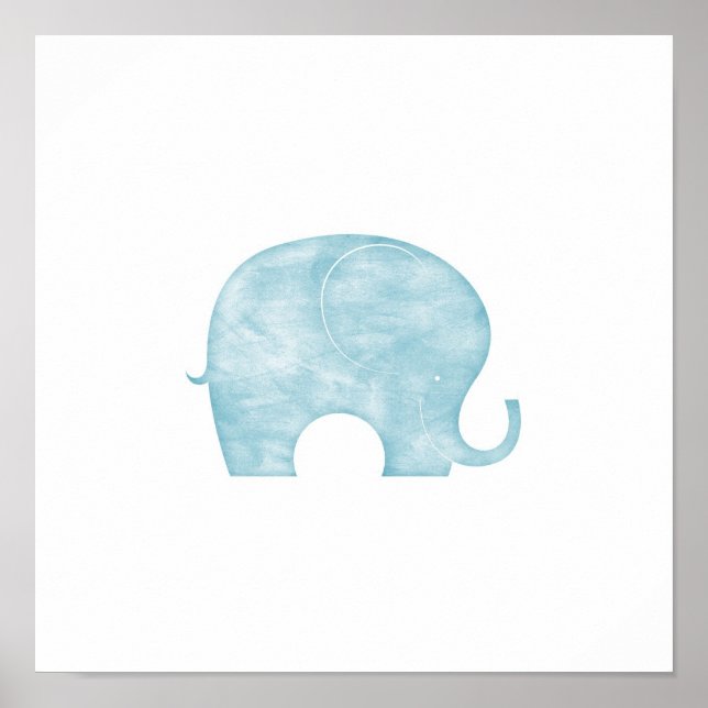 Poster elefante azul (Frente)