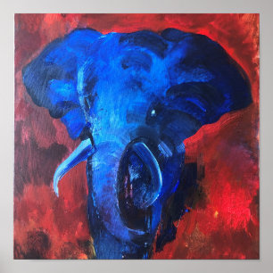 Poster elefante azul, a imagem de Ganesha, trazendo a for