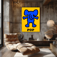 Elefante Azul Pop Art – Silhueta de Animal Ousada