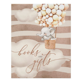 Pôster Elefante Balão Bebês Livros e Presentes Poster