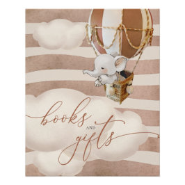 Pôster Elefante Balão Bebês Livros e Presentes Poster