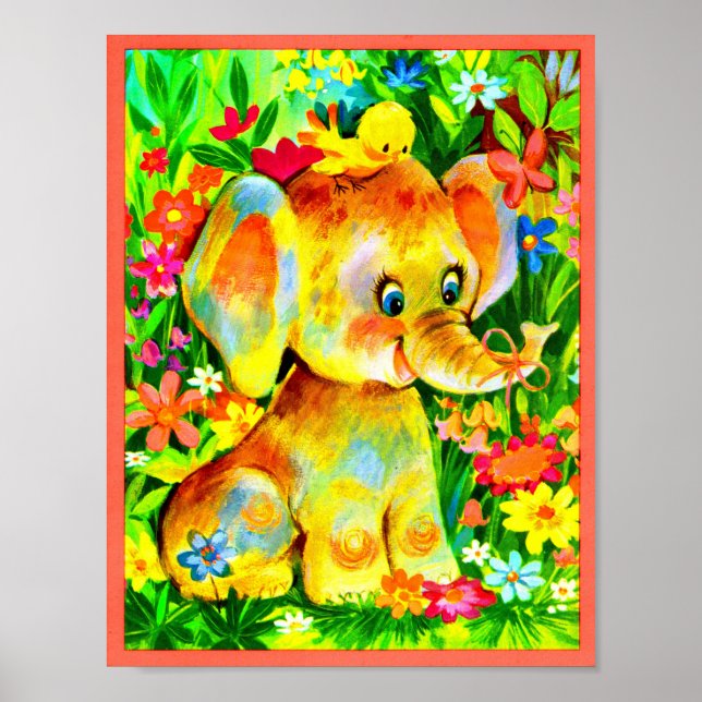 Poster elefante bebê (Frente)