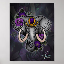 Poster Elefante berrado