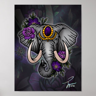 Poster Elefante berrado