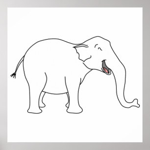 Poster Elefante branco de riso