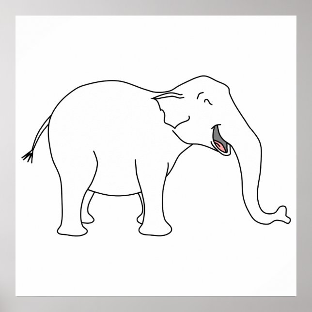 Poster Elefante Branco Rindo. (Frente)