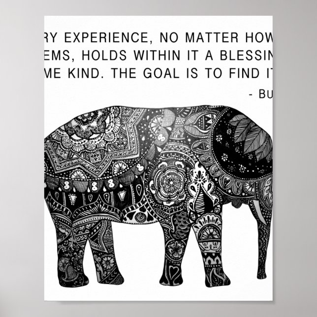 Poster Elefante Buddha Wisdom (Frente)