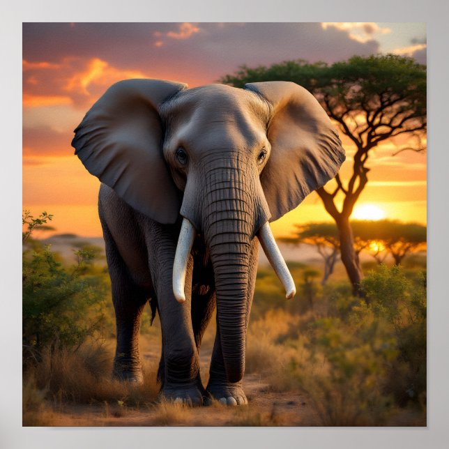 Poster Elefante Bull Africano (Frente)