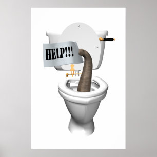 Poster Elefante colado no toalete
