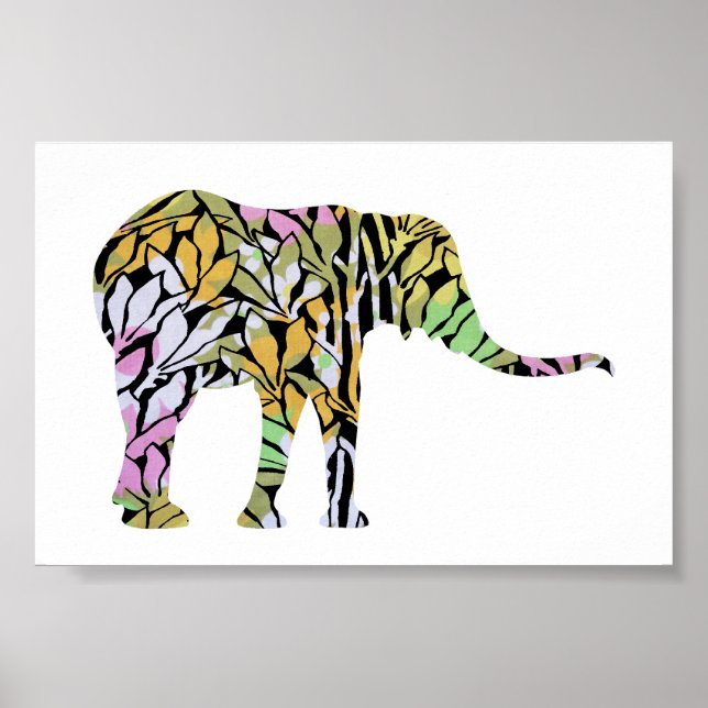 Pôster Elefante Colorido (Frente)