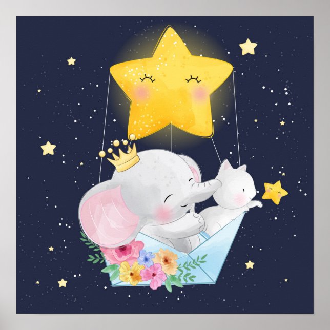 Poster Elefante Com Um Gatinho (Frente)