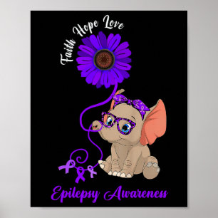 Poster Elefante Conscientização Epilepsia Fé Esperança Am
