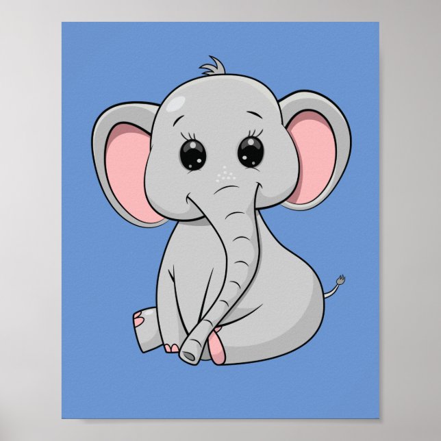 Poster Elefante Cute (Frente)