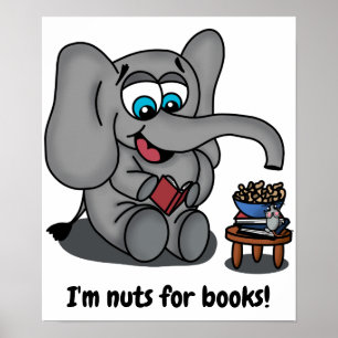 Poster Elefante da leitura: Eu sou loucos para livros