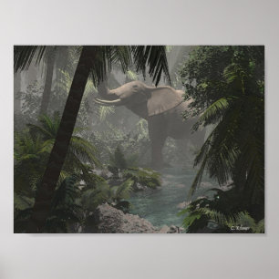 Poster Elefante da selva