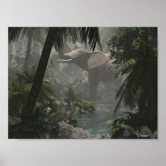 Poster Elefante da selva