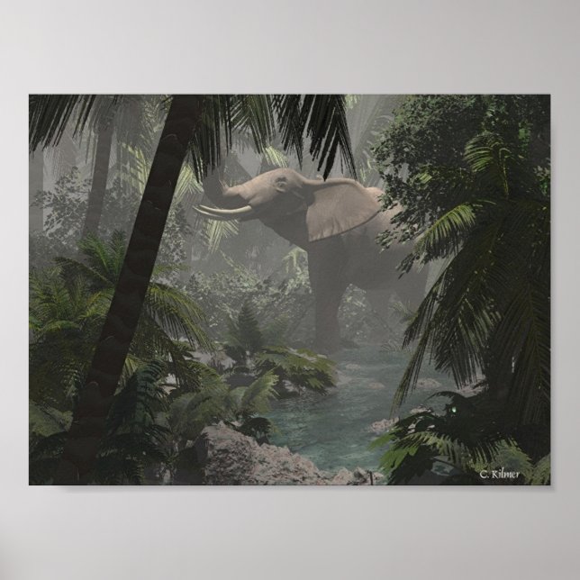 Poster Elefante da selva (Frente)