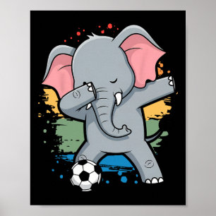 Poster Elefante Dabbing - Jersey Amantes de Futebol Fã de