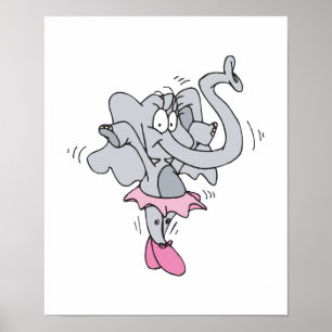 Poster elefante de bailarina de bobo