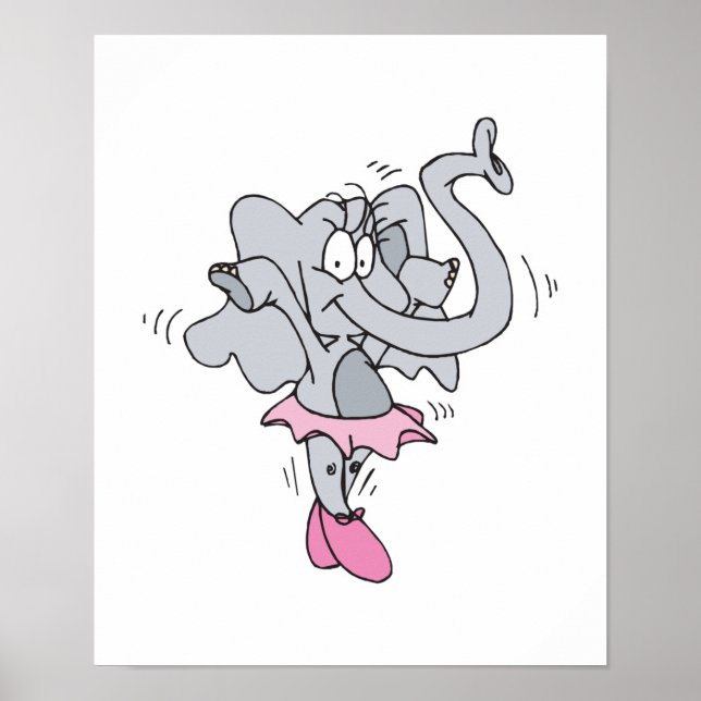 Poster elefante de bailarina de bobo (Frente)